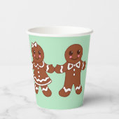 Kerst Gingerbread Boy Girl Coffee Drink Papieren Bekers (Achterkant)