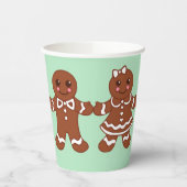 Kerst Gingerbread Boy Girl Coffee Drink Papieren Bekers (Links)