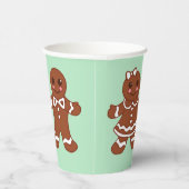 Kerst Gingerbread Boy Girl Coffee Drink Papieren Bekers (Rechts)