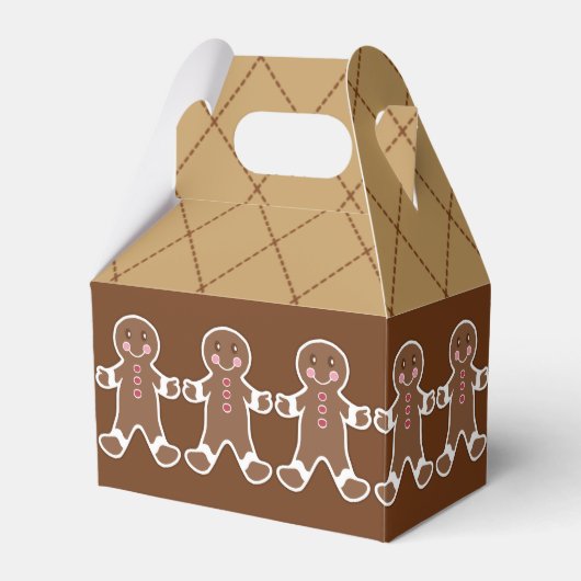 Kerst Gingerbread Boys Gift Box Bedankdoosjes (Voorkant Zijde)