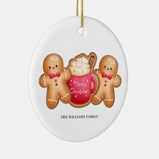 Kerst Gingerbread Cacao Naam Keramisch Ornament (Rechts)