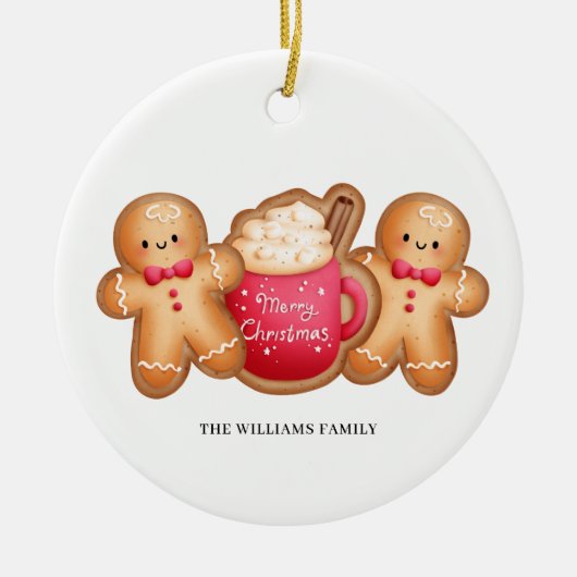 Kerst Gingerbread Cacao Naam Keramisch Ornament (Voorkant)