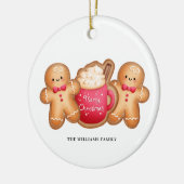 Kerst Gingerbread Cacao Naam Keramisch Ornament (Links)