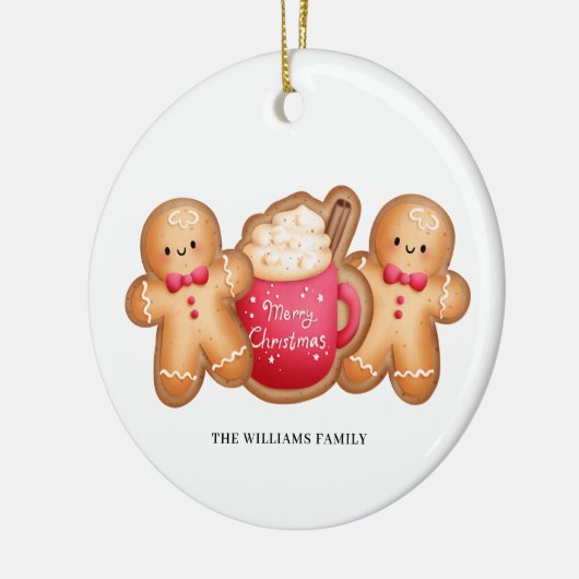 Kerst Gingerbread Cacao Naam Keramisch Ornament (Links)