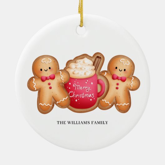 Kerst Gingerbread Cacao Naam Keramisch Ornament (Achterkant)