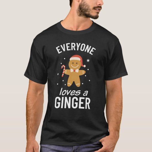 Kerst Gingerbread Cookie Iedereen houdt van gember T-shirt (Voorkant)