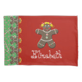 Kerst Gingerbread Cookie Meisje Naam Elizabeth Kussensloop (Voorkant)