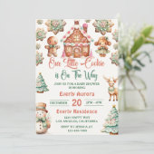 Kerst Gingerbread Cookies Baby shower Party Kaart (Staand voorkant)