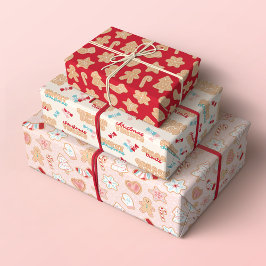 Kerst Gingerbread Cookies en Snoep Patterns Inpakpapier Vel