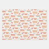 Kerst Gingerbread Cookies en Snoep Patterns Inpakpapier Vel (Voorkant 2)