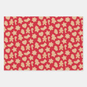 Kerst Gingerbread Cookies en Snoep Patterns Inpakpapier Vel (Voorkant)