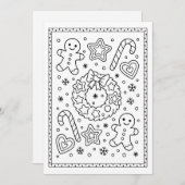 Kerst Gingerbread Cookies Kleuren Flat Note Feestdagenkaart (Voorkant / Achterkant)