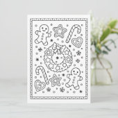 Kerst Gingerbread Cookies Kleuren Flat Note Feestdagenkaart (Staand voorkant)
