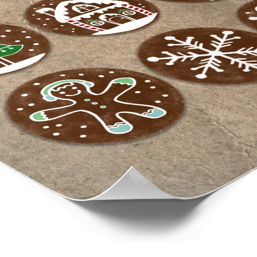 Kerst Gingerbread Cookies Wall Art Poster (Hoek)