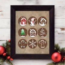 Kerst Gingerbread Cookies Wall Art Poster