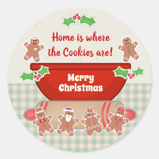 Kerst Gingerbread Custom Grappig bakken Ronde Sticker (Voorkant)