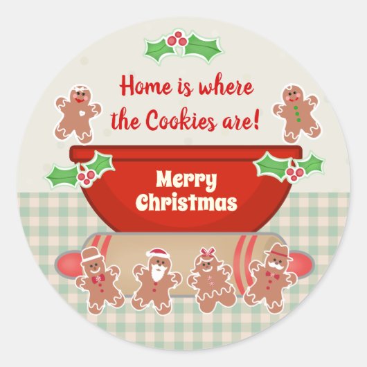 Kerst Gingerbread Custom Grappig bakken Ronde Sticker (Voorkant)