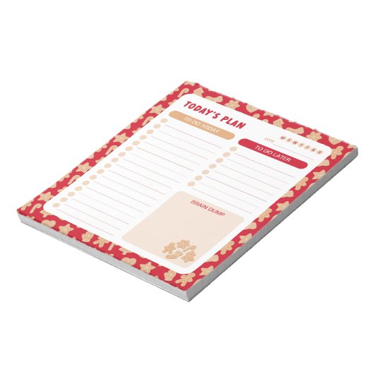 Kerst Gingerbread Daily to Do List Planner Notitieblok (Linkerzijde)