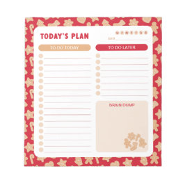 Kerst Gingerbread Daily to Do List Planner Notitieblok