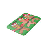 Kerst Gingerbread Dansers Badmat (Gekanteld)