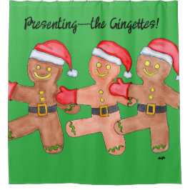 Kerst Gingerbread Dansers Douchegordijn