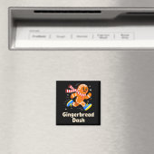 Kerst Gingerbread Dash Hardlopen Renner Xmas Mar Magneet (Insitu (Vaatwasser))