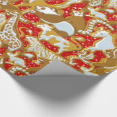 Kerst Gingerbread Dieren Parade Cadeaupapier (Hoek)