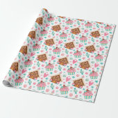 Kerst gingerbread en cupcakes cadeaupapier (Uitgerold)