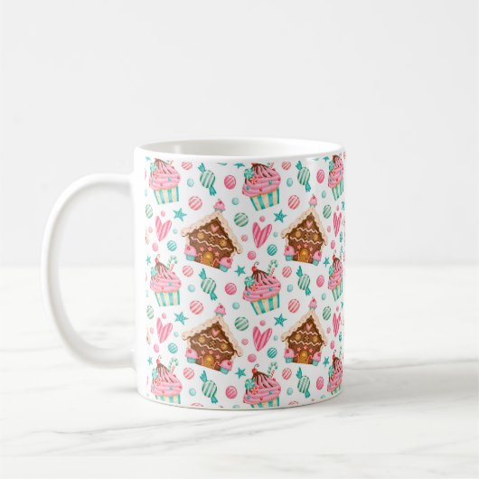 Kerst gingerbread en cupcakes koffiemok (Links)