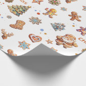 Kerst Gingerbread Fun Schattige Cadeaupapier (Hoek)