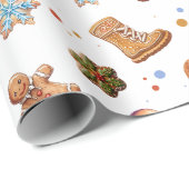 Kerst Gingerbread Fun Schattige Cadeaupapier (Rol Hoek)