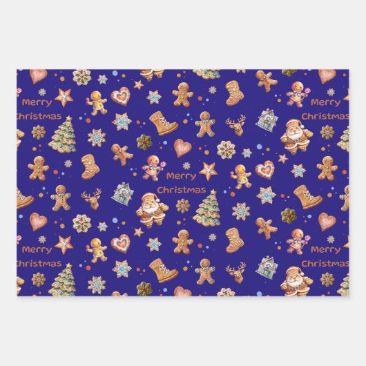 Kerst Gingerbread Fun Schattige Inpakpapier Vel (Voorkant 3)