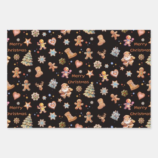 Kerst Gingerbread Fun Schattige Inpakpapier Vel (Voorkant 2)