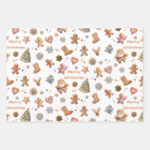 Kerst Gingerbread Fun Schattige Inpakpapier Vel (Voorkant)