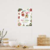 Kerst Gingerbread Geslacht Onthulling Welkomstbord Poster (Keuken)