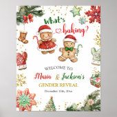 Kerst Gingerbread Geslacht Onthulling Welkomstbord Poster (Voorkant)