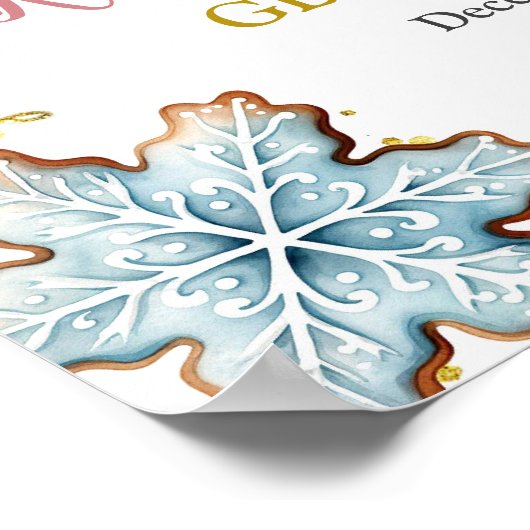 Kerst Gingerbread Geslacht Onthulling Welkomstbord Poster (Hoek)