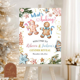 Kerst Gingerbread Geslacht Onthulling Welkomstbord Poster