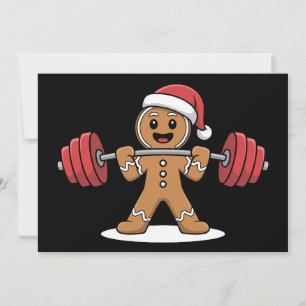 Kerst Gingerbread Gewichtheffen Gym Kerstman Mut Kaart