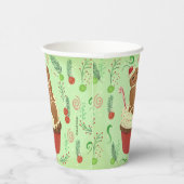 Kerst Gingerbread Green Paper Cups Papieren Bekers (Rechts)
