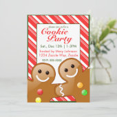 Kerst Gingerbread Heren Candy Cane Stripes Kaart (Staand voorkant)