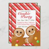 Kerst Gingerbread Heren Candy Cane Stripes Kaart (Voorkant / Achterkant)