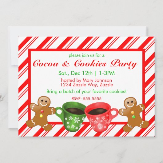 Kerst Gingerbread Heren Candy Cane Stripes Kaart (Voorkant)