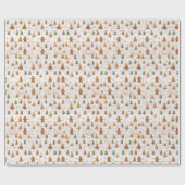 Kerst Gingerbread Heren en Bomen Cadeaupapier (Vlak)