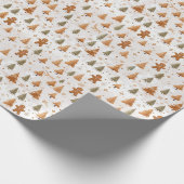 Kerst Gingerbread Heren en Bomen Cadeaupapier (Hoek)