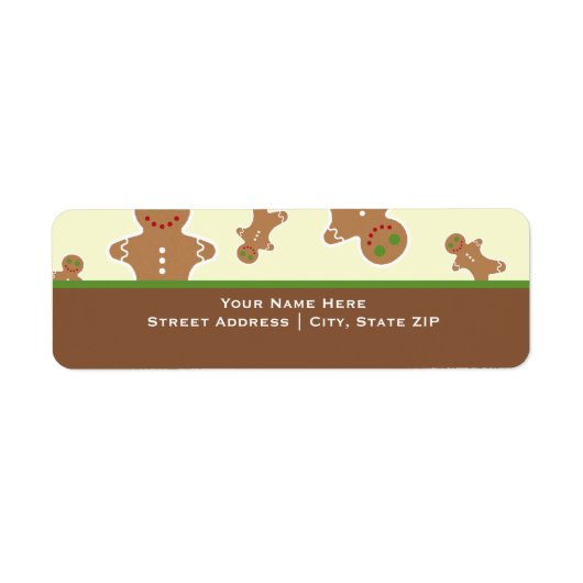 Kerst Gingerbread Heren Labels (Voorkant)