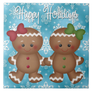 Kerst Gingerbread Holiday cartoon tegel Tegeltje