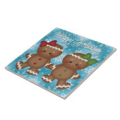 Kerst Gingerbread Holiday cartoon tegel Tegeltje (Zijkant)
