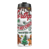 Kerst Gingerbread Hot Chocolate Opgeblazen 3D Thermosbeker (Voorkant)