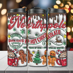 Kerst Gingerbread Hot Chocolate Opgeblazen 3D Thermosbeker